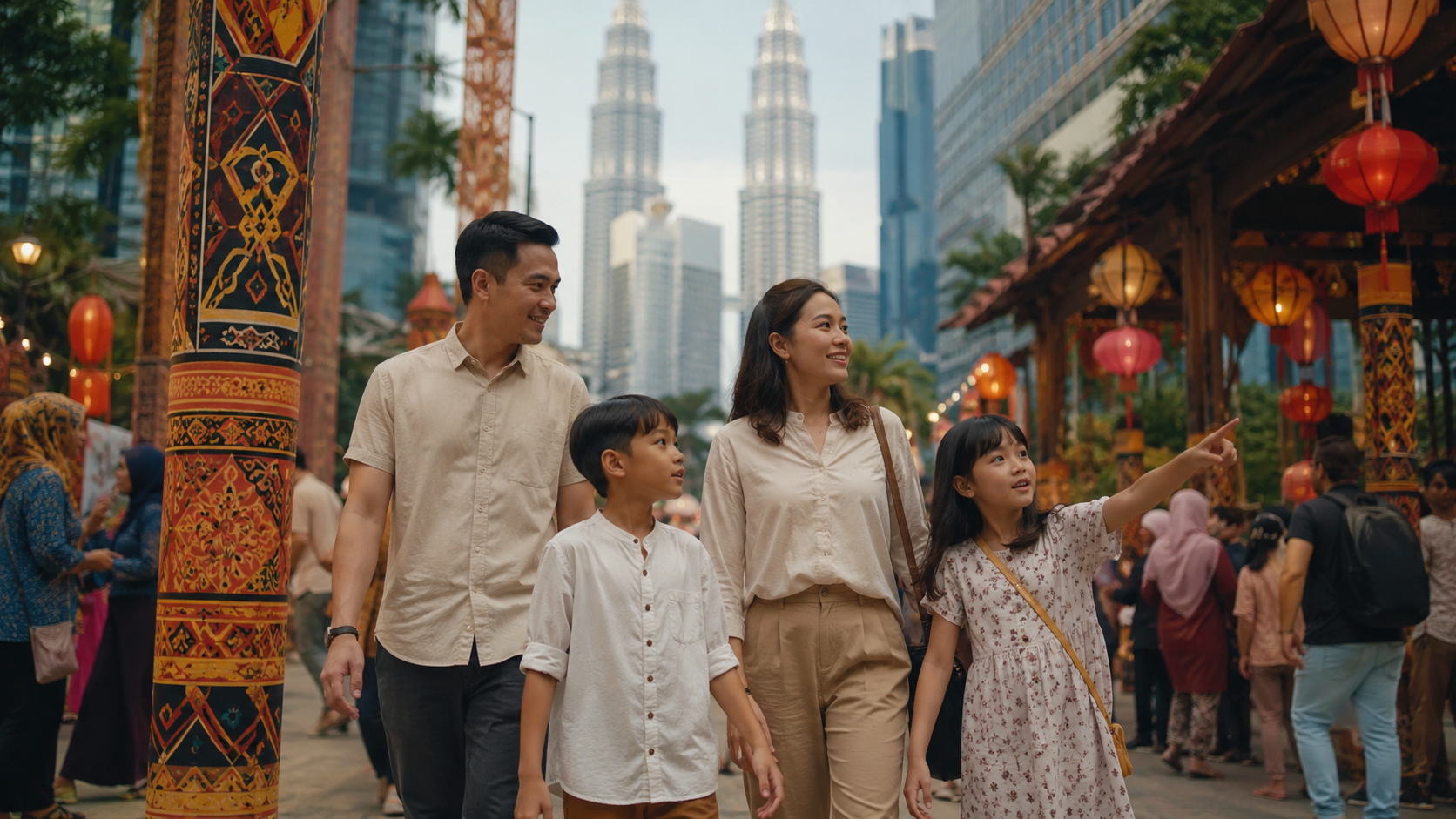 Keluarga Indonesia menikmati event Malaysia September 2026 di Kuala Lumpur