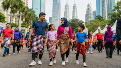 Keluarga Indonesia menikmati Malaysia Sarong Music Run 2026 di KLCC Kuala Lumpur