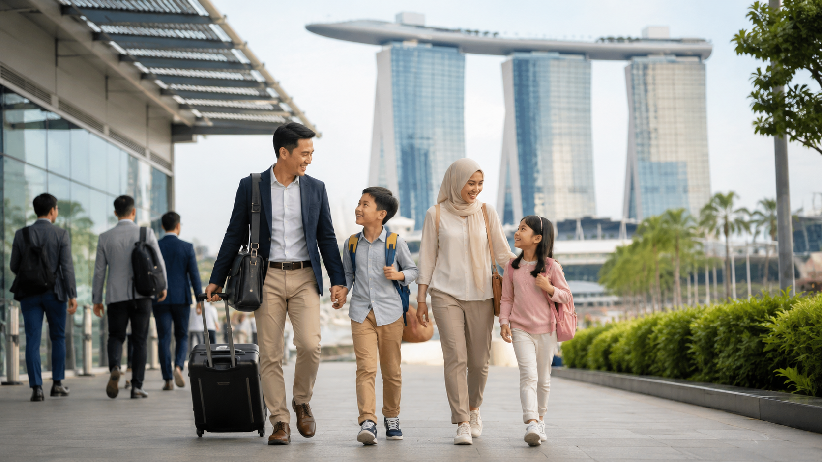 keluarga Indonesia business trip dan liburan saat BEX Asia 2026 Singapore