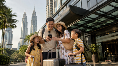 Keluarga Indonesia tiba di hotel strategis Kuala Lumpur untuk memulai liburan keluarga