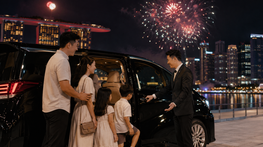 Private charter Singapore untuk keluarga setelah menonton fireworks National Day