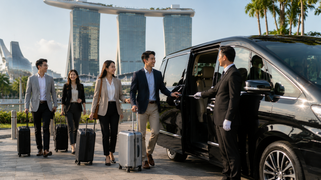 Layanan private charter premium untuk company trip di Singapore