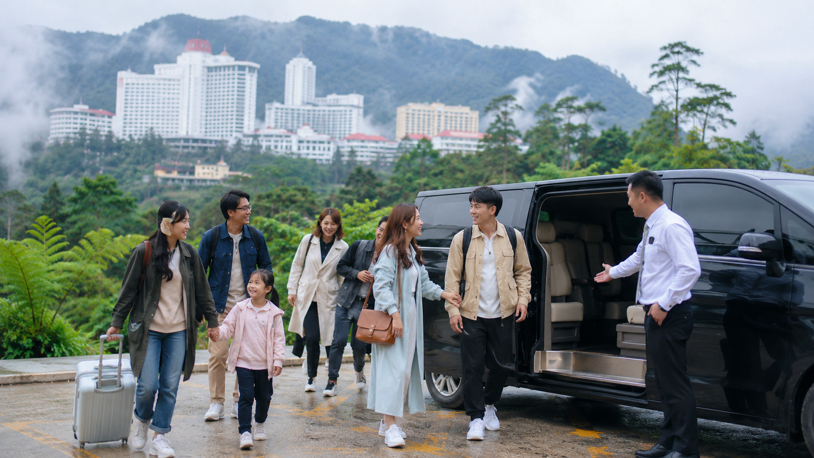 Rombongan Indonesia liburan ke Genting Highlands dengan private van