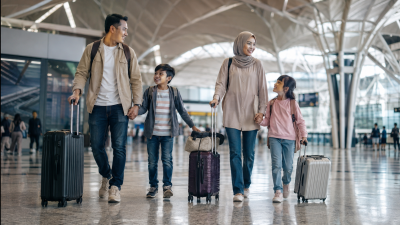 Keluarga Indonesia bersiap menggunakan transportasi dari KLIA ke Kuala Lumpur