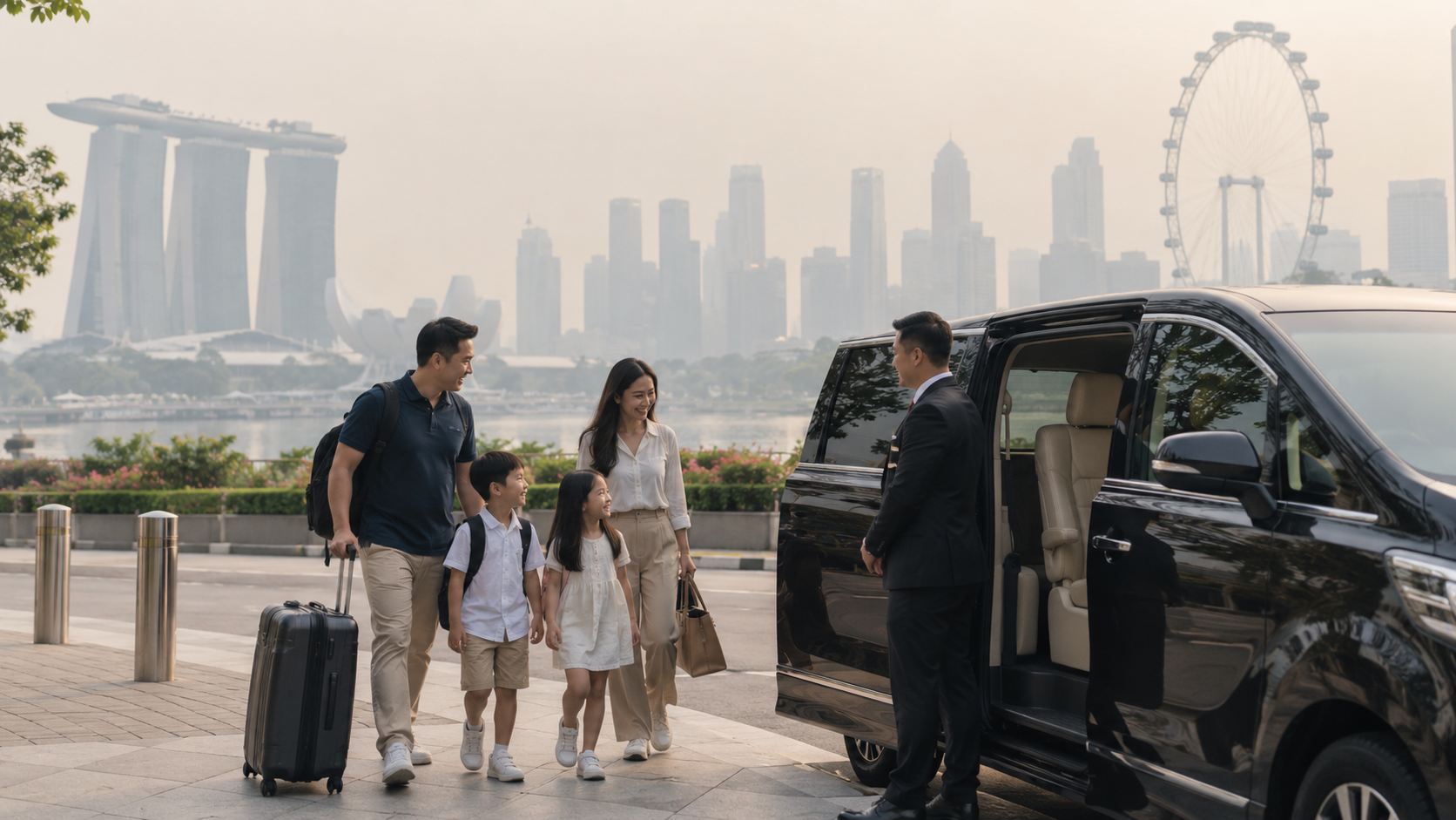 keluarga Indonesia menggunakan private charter di Singapore saat haze