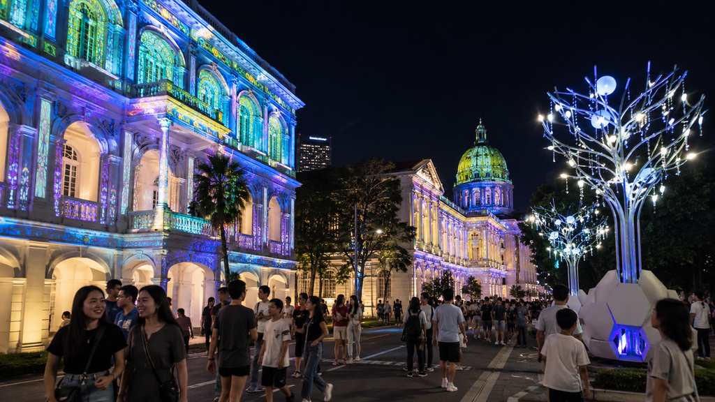 Suasana Singapore Night Festival 2026 di Bras Basah Bugis