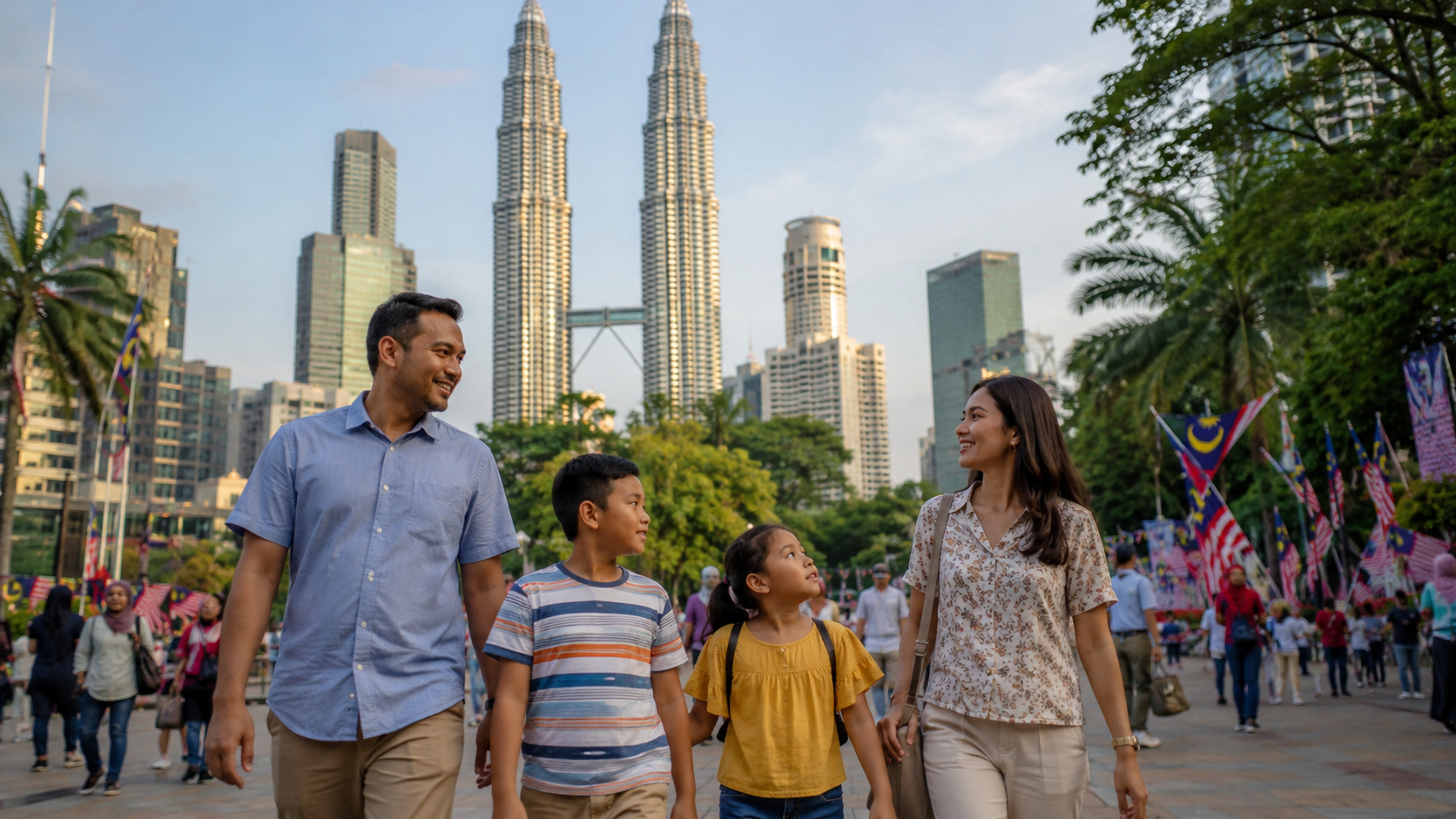 Keluarga Indonesia menikmati Malaysia Day 2026 di Kuala Lumpur